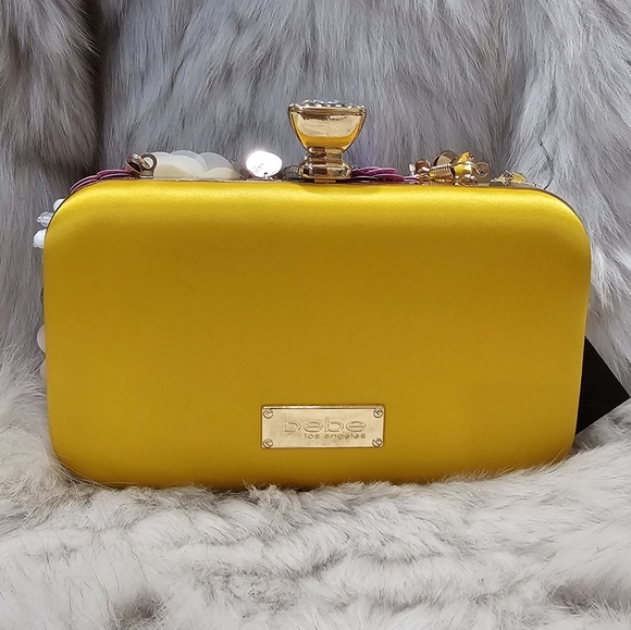NWT Bebe Yellow 3D Multifloral 3 Style. Crossbody Clutch Handbag - Picture 11 of 13